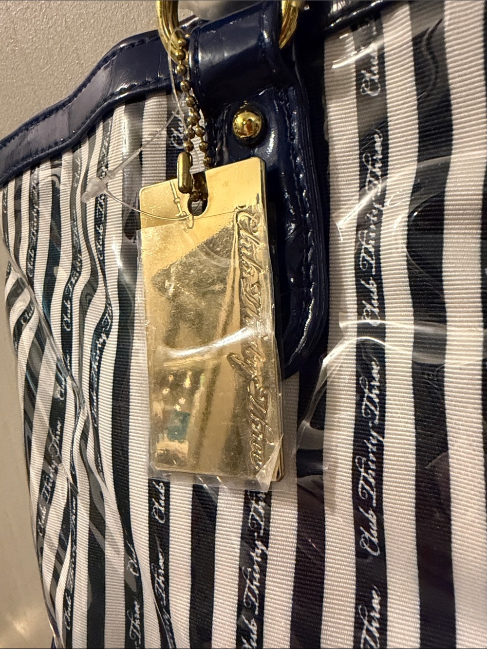 NWT Disney Parks Club 33 Navy&White Satchel Bag/Purse - Picture 2 of 8